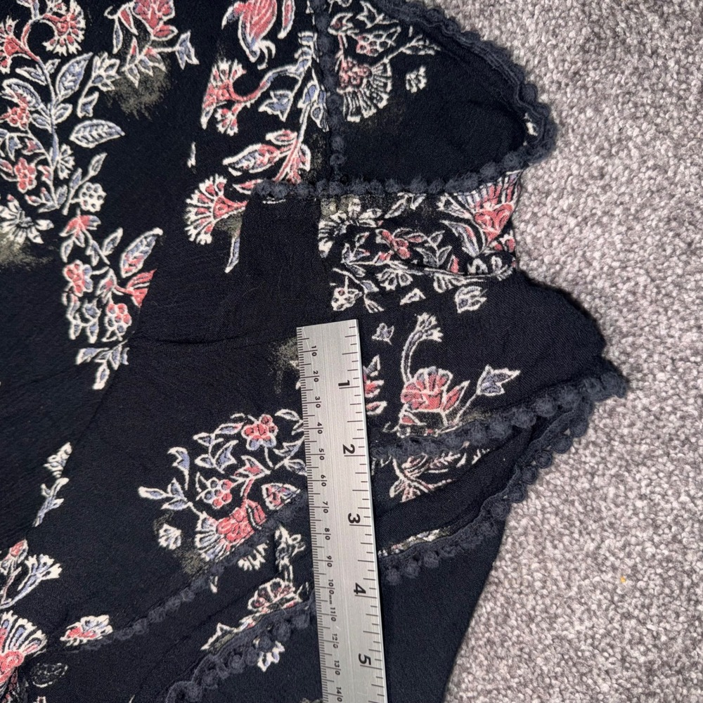 Mudd Women's Black Floral Cold Shoulder Romper Spaghetti Straps Size Large - Picture 7 of 11